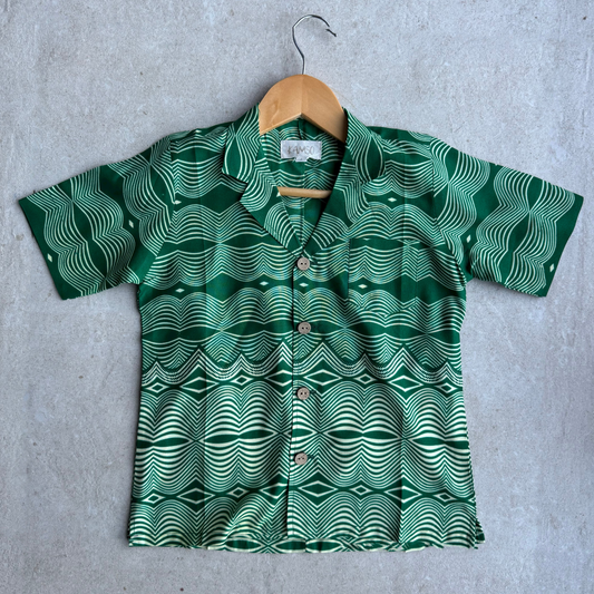 Pre-loved Temi Shirt | Jade Wave Print