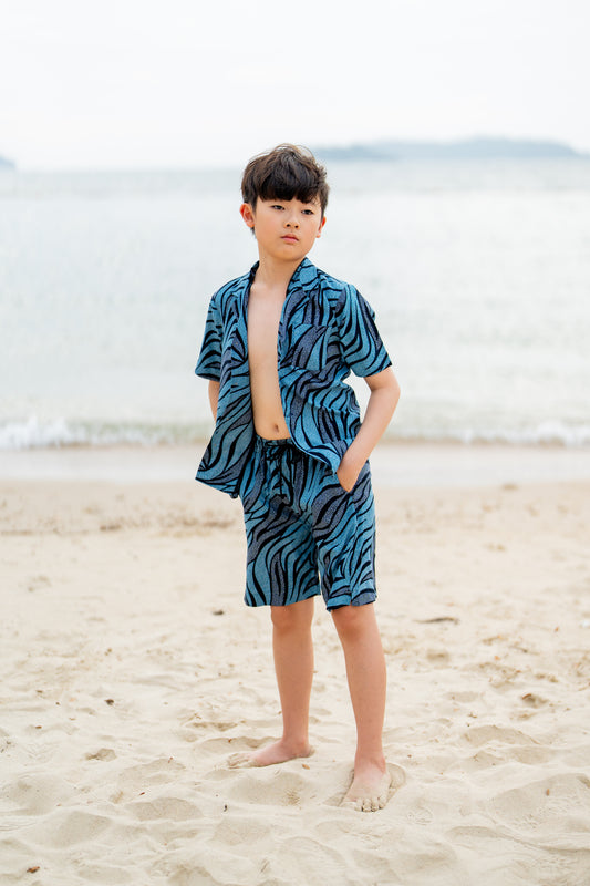 Temi Swim Shirt | Blue Zebra